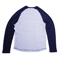 Young Men's Raglan Baseball Tee - Navy Blue & Gray
