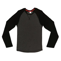 Young Men's Raglan Baseball Tee - Black & Gray