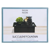 Faux Succulent Fountain W/ Led Lights 7.5in