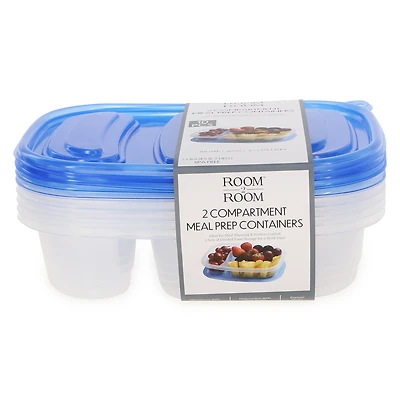 2-Compartment Meal Prep Containers 5-Pack