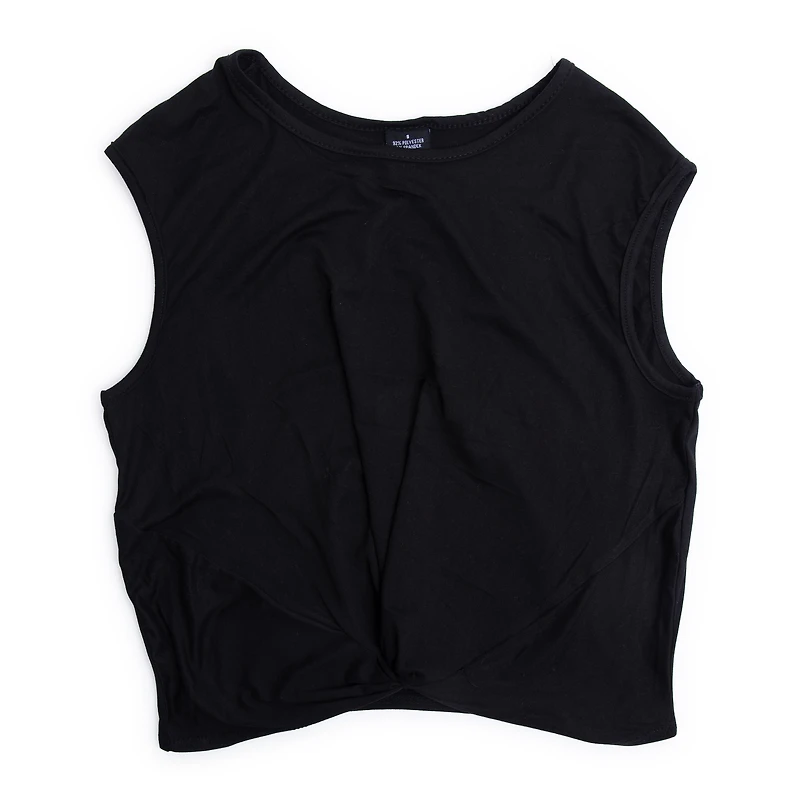 Juniors Twist-Front Tank Top - Black