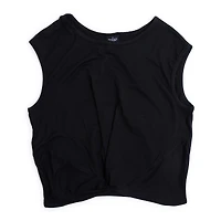 Juniors Twist-Front Tank Top - Black