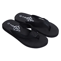 Men's Woven Cotton Flip Flops - Black