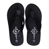 Men's Woven Cotton Flip Flops - Black