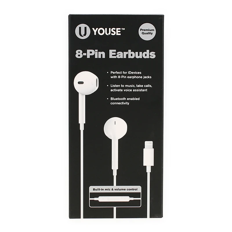 8-Pin Earbuds W/ Mic For Iphone® & Ipad®