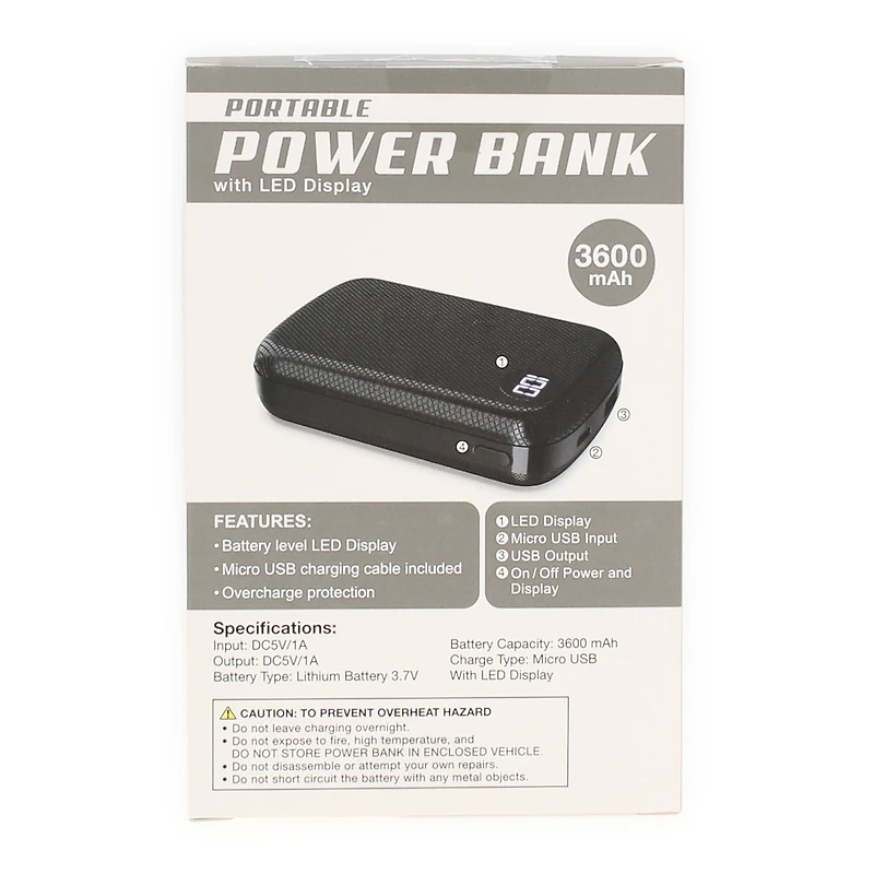 3600mAh Power Bank / LED Display