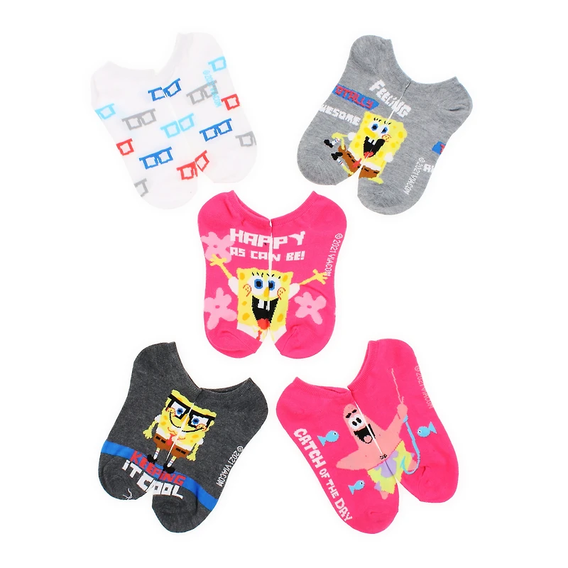 Ladies Spongebob Squarepants™ & Patrick Ankle Socks 5-Pack
