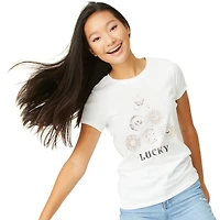 juniors lucky celestial graphic tee