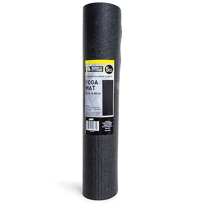series-8 fitness™ 5mm thick black yoga mat 24in x 68in