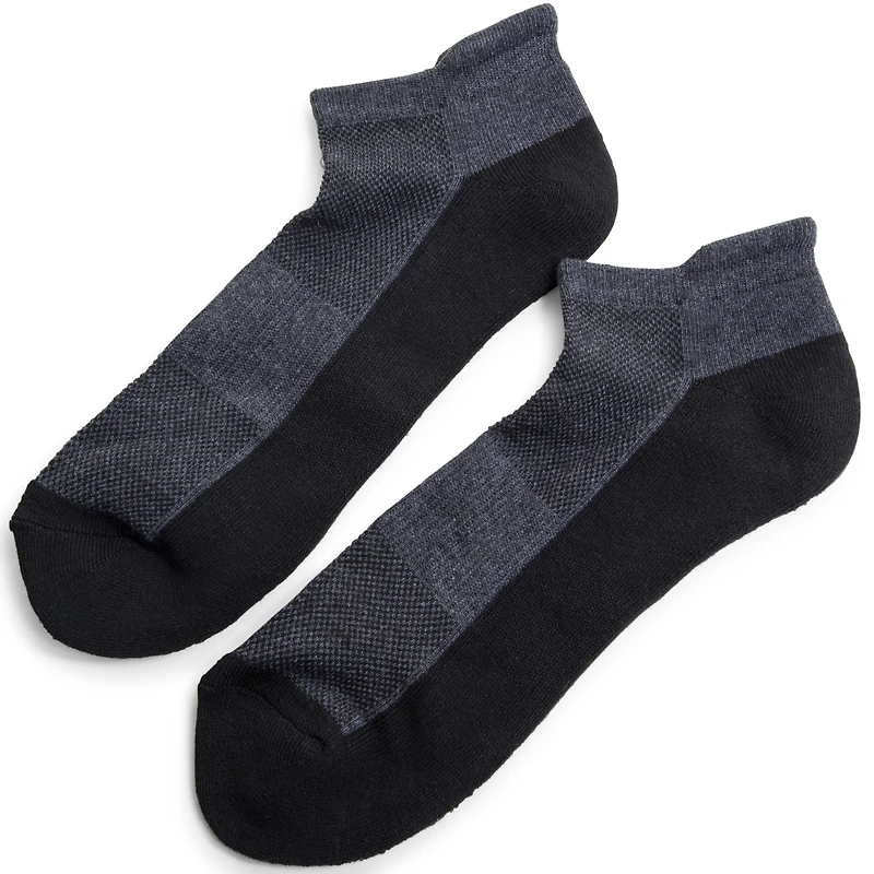 Men's Performance Low Cut Socks Black & Gray 5-Pack