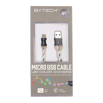 4ft LED color changing micro-usb cable