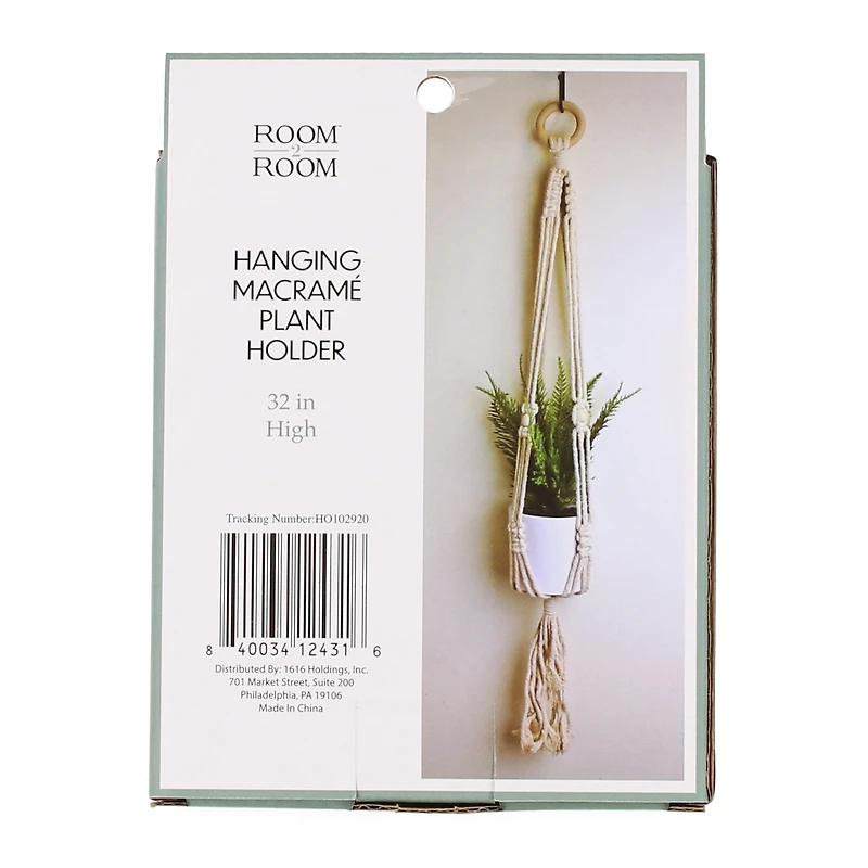Macrame Hanging Plant Holder 32in
