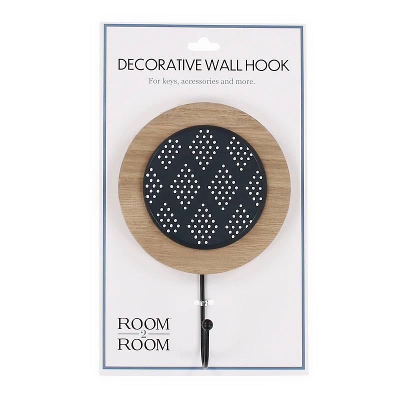 Wood & Enamel Decorative Wall Hook