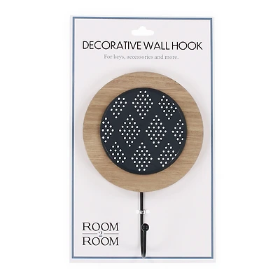 Wood & Enamel Decorative Wall Hook