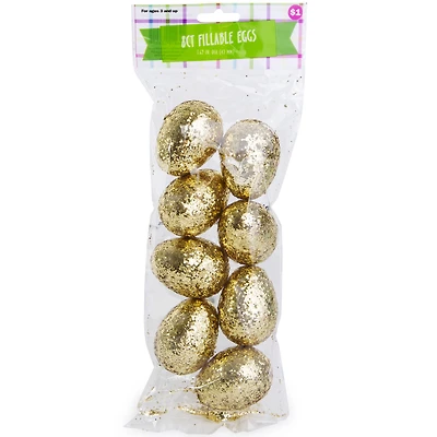 glitter fillable easter eggs 8-count