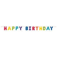 Rainbow Balloon Birthday Banner 9-Feet