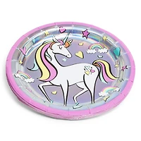 Radiant Rainbow Unicorn 7in Paper Plates 8-Count