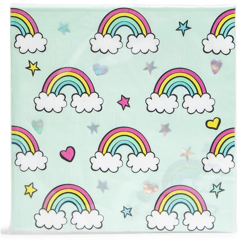 Radiant Rainbow Unicorn Napkins 16-Count
