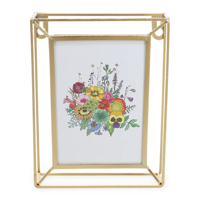 dimensional picture frame w/ print (fits 4in x 6in photo)