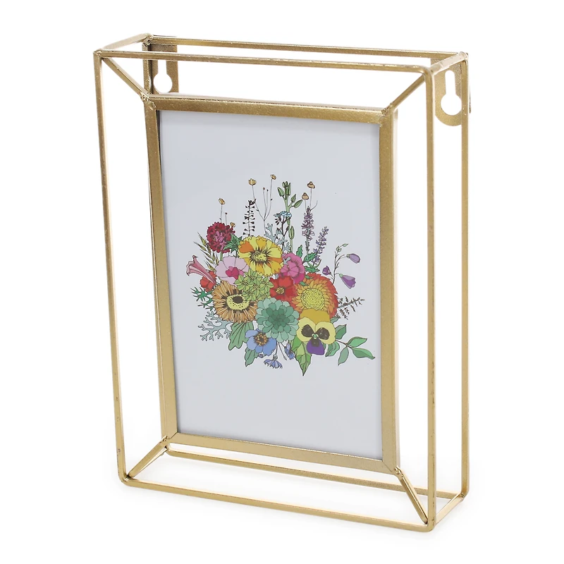 dimensional picture frame w/ print (fits 4in x 6in photo)