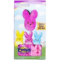 pink peeps® plush toy & marshmallow bunnies gift set