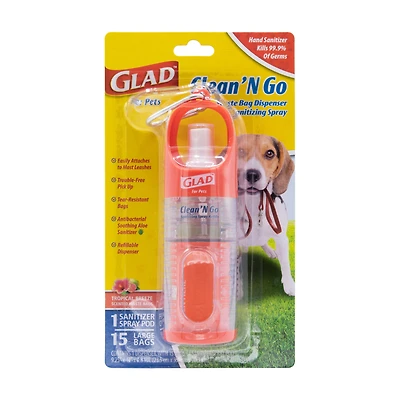 Glad™ Clean ‘N Go Pet Waste Bag Dispenser + Sanitizing Spray