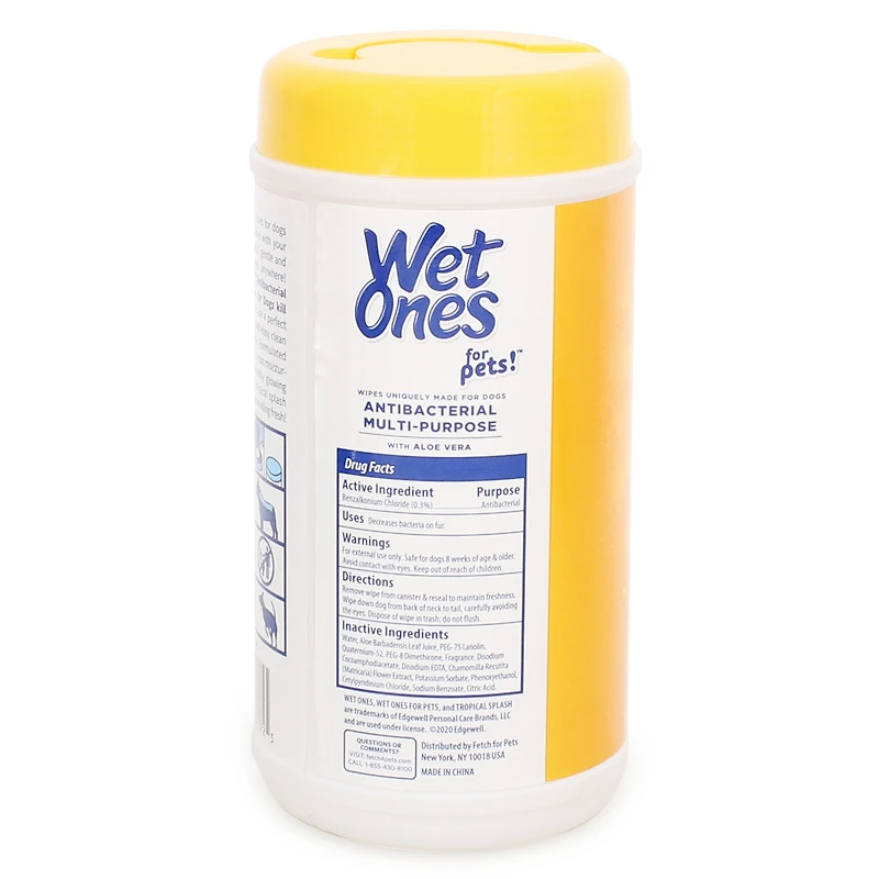 Wet Ones® Antibacterial All-Purpose Wipes For Dogs 50-Count