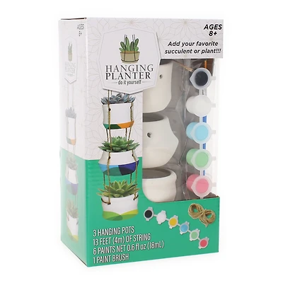 Paint Your Own Hanging Planter Kit W/ 3 Mini Pots