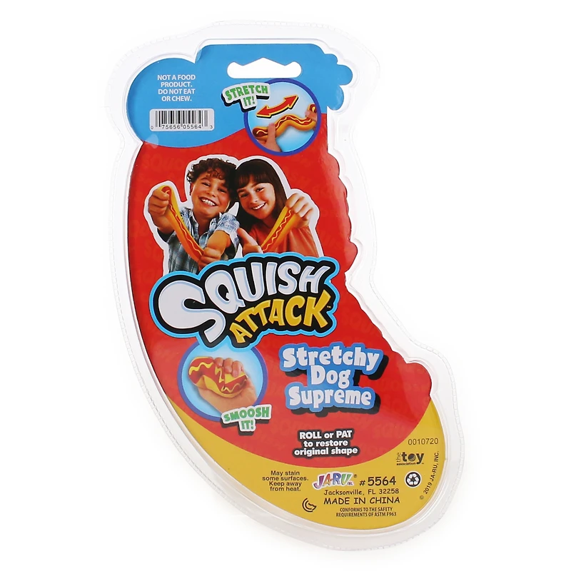 Squish Attack™ Hot Dog Supreme Stretchy Toy 9in