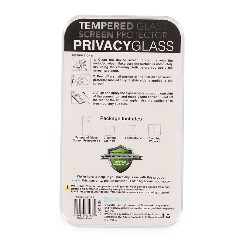 Iphone 12 Pro Max® Tempered Glass Privacy Screen Protector