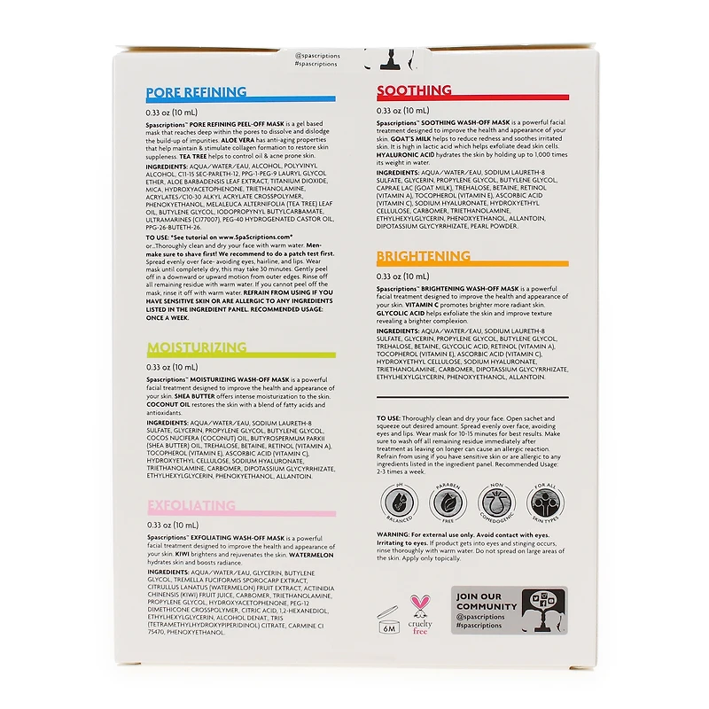 Spascriptions™ 6-Piece Face Mask Set