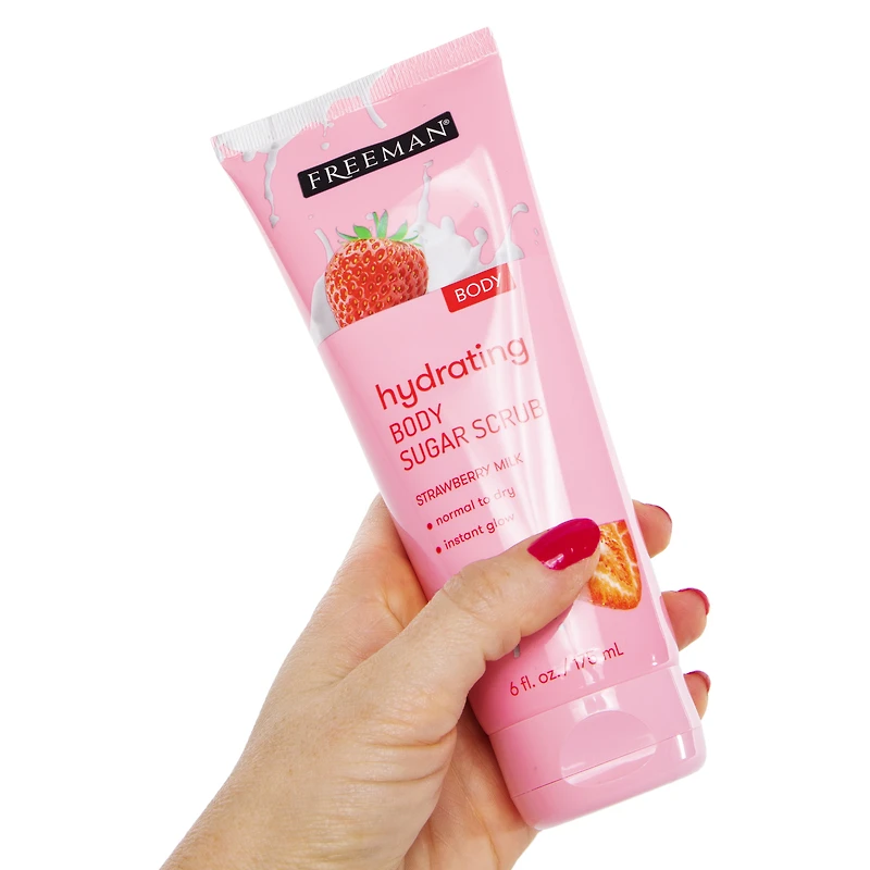 Freeman® Hydrating Body Sugar Scrub - Strawberry Milk 6oz