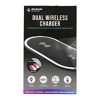 10W Dual Wireless Charger For Qi-Enabled Iphone® & Android™ Smartphones