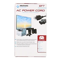 Universal Replacement 3-Pin Ac Power Cord 6ft