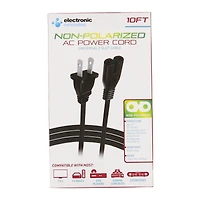 Universal Replacement Non-Polarized 2-Slot Ac Power Cord 10ft