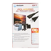 Universal Replacement Polarized 2-Slot Ac Power Cord 10ft