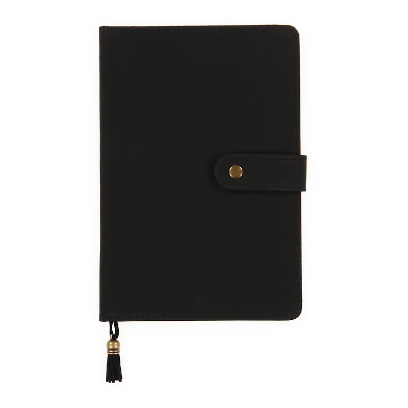 suede journal with snap closure & bookmark