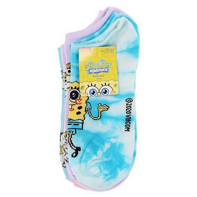 Ladies Spongebob Squarepants™ Tie Dye No Show Socks 5-Pack