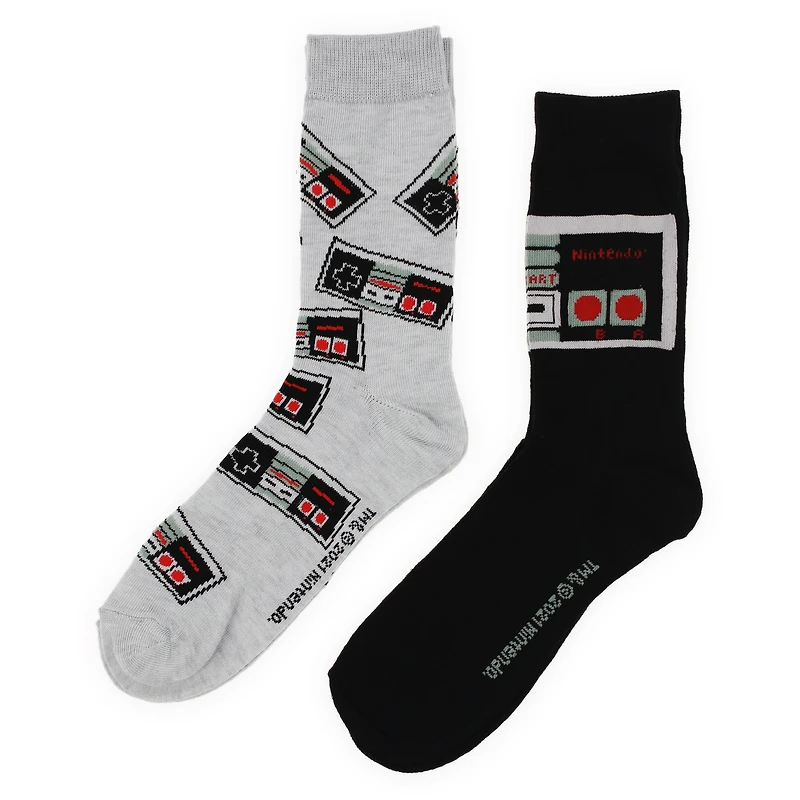 Young Men's Nintendo® Controller Crew Socks 2-Pack