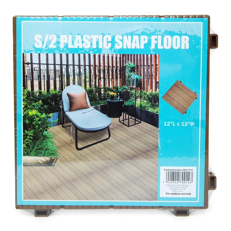 interlocking Patio Tiles Outdoor Snap Flooring 2-Pack 12in X 12in
