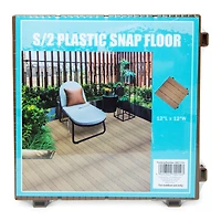 interlocking Patio Tiles Outdoor Snap Flooring 2-Pack 12in X 12in