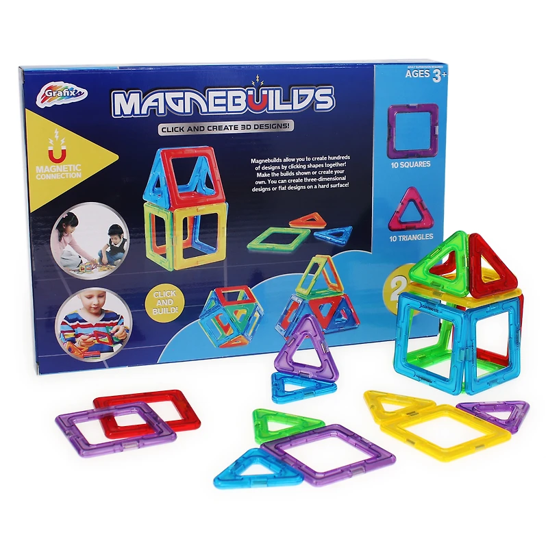 Grafix® Magnebuilds 3D Magnetic Building Blocks 20-Piece Set