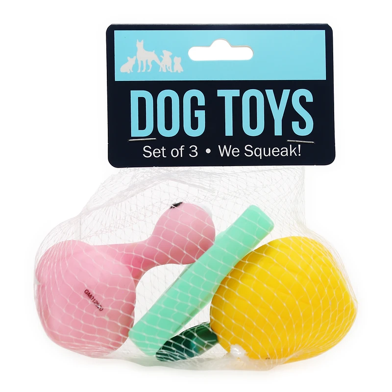 summer squeaky dog toy 3-pack