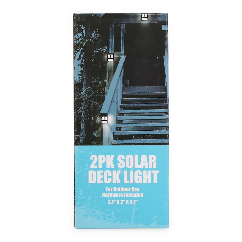 Solar-Powered Deck Lights 2-Pack