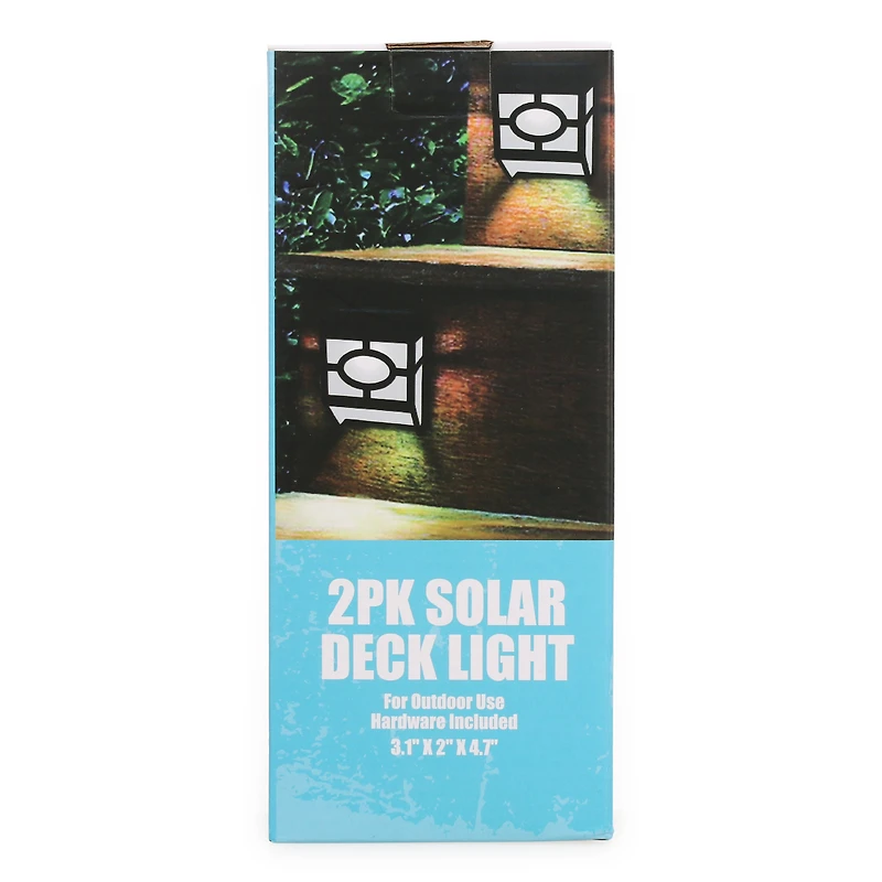Solar-Powered Deck Lights 2-Pack