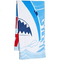 'snack time' shark beach towel 30in x 60in
