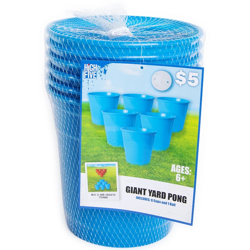 giant yard pong game 6-cup set and ball