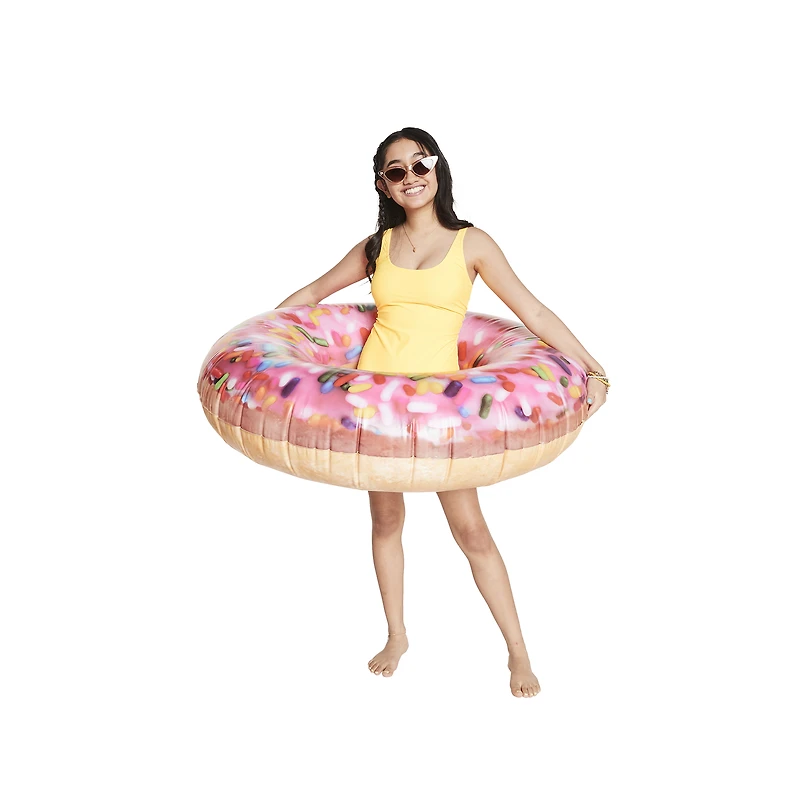 frosted donut inflatable inner tube pool float 40in