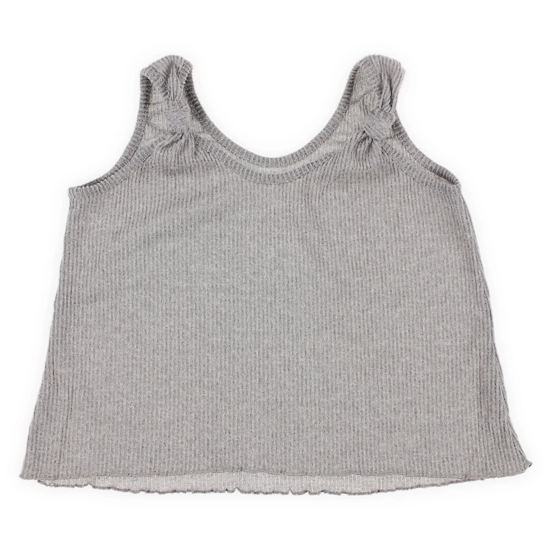 Juniors Knot Strap Tank Top - Heather Gray