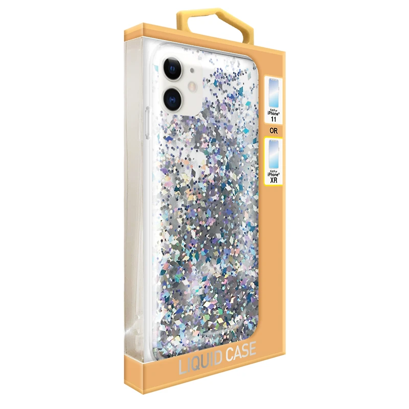 Iphone 11®/Xr® Liquid Glitter Phone Case - Silver Confetti